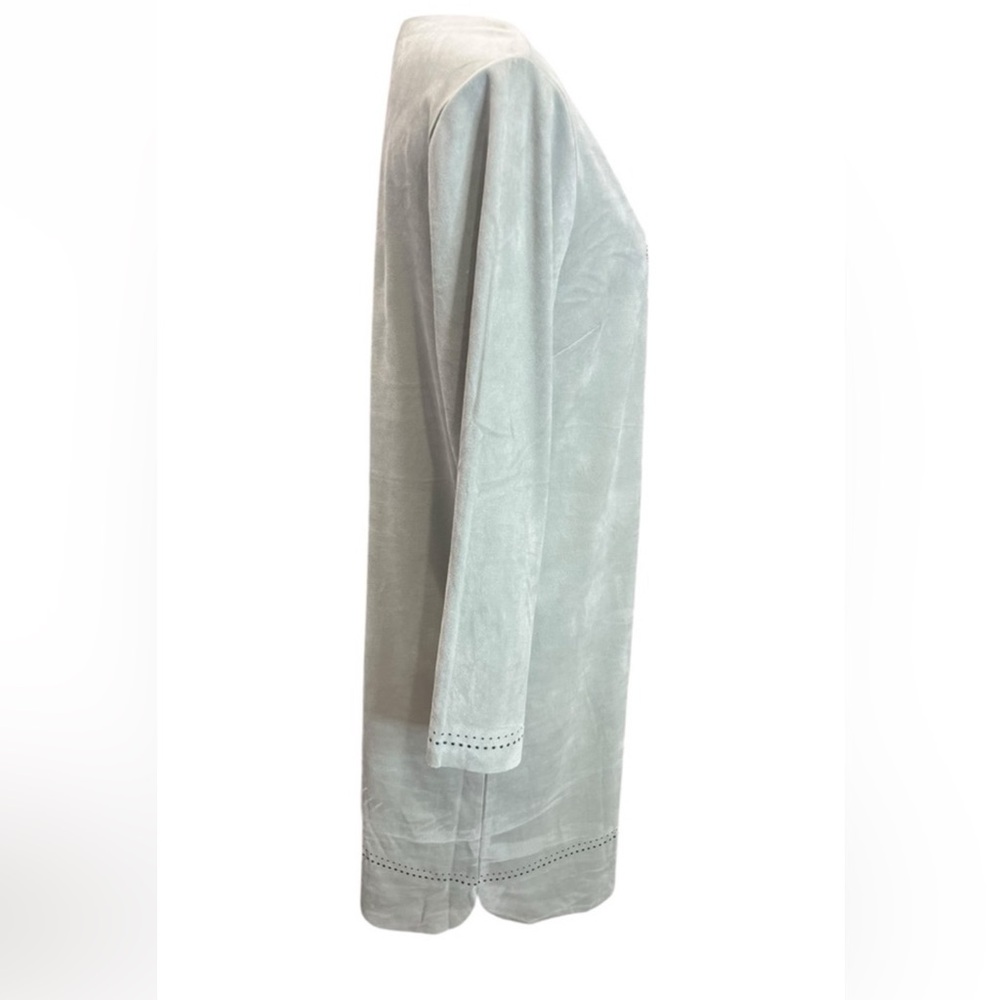 Soft Surroundings Sage Green Velvet Embellished Long Sleeve Dress Medium NWT - Picture 6 of 12